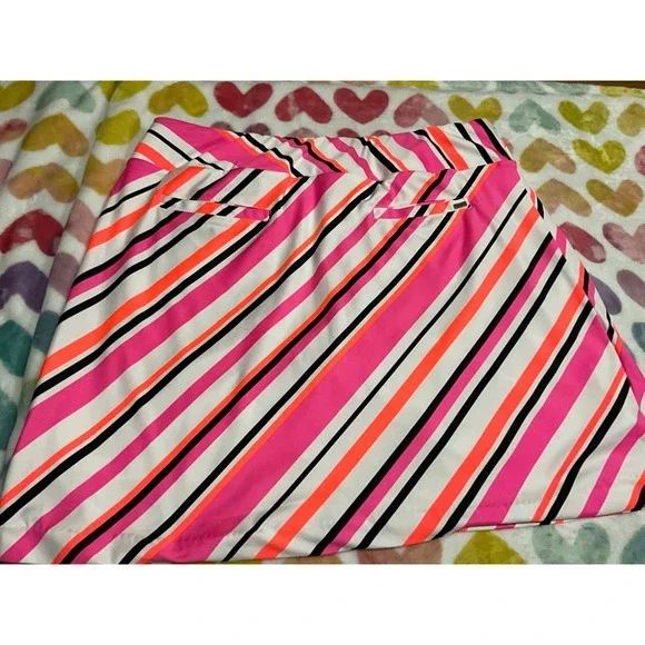 BUNDLE 2PC Tilley Women Golf Skort L Navy & Tail Pink Orange White Stripe size L - Picture 6 of 7